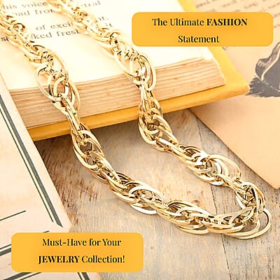 Italian 10K Yellow Gold Chain Necklace, Spirali Oro Chain Necklace, Gold Necklace, 20 Inch Chain Necklace, Gold Gifts, Gold Jewelry 7mm  9 Grams