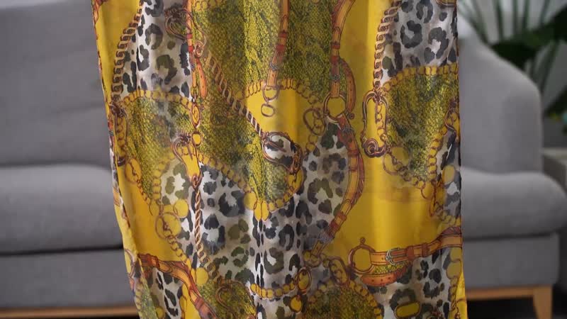 Set of 5 Leopard Pattern Polyester Scarves