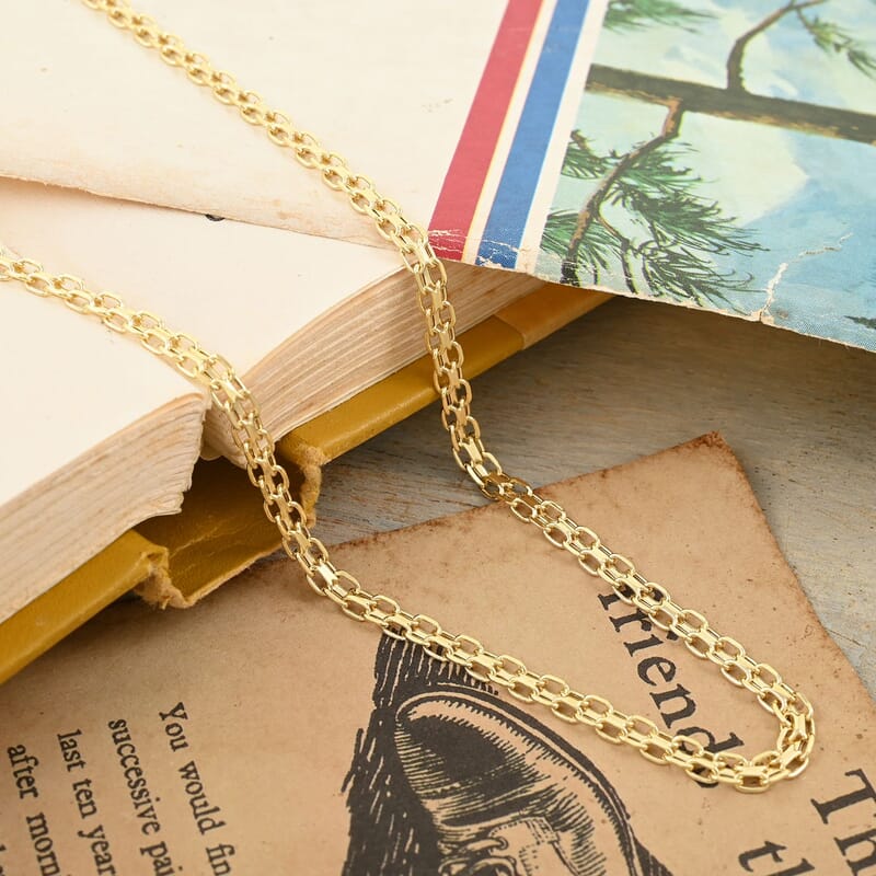 Italian 10K Yellow Gold 3.2mm Bismark Necklace 20 Inches 3.20 Grams