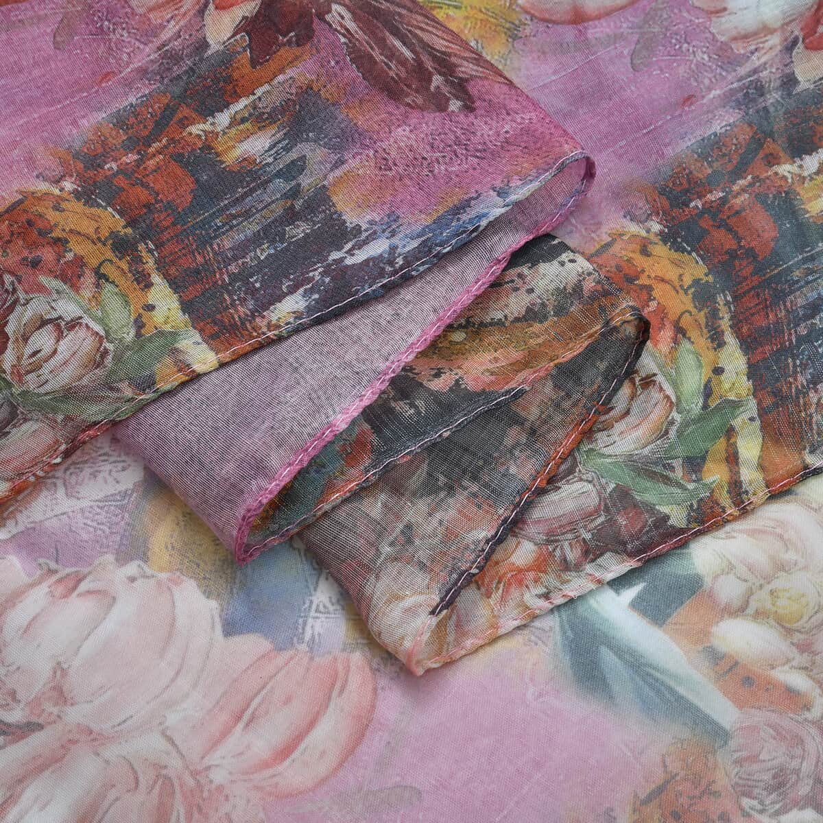 Set of 5 Beautiful Garden Pattern Polyester Scarves image number 2