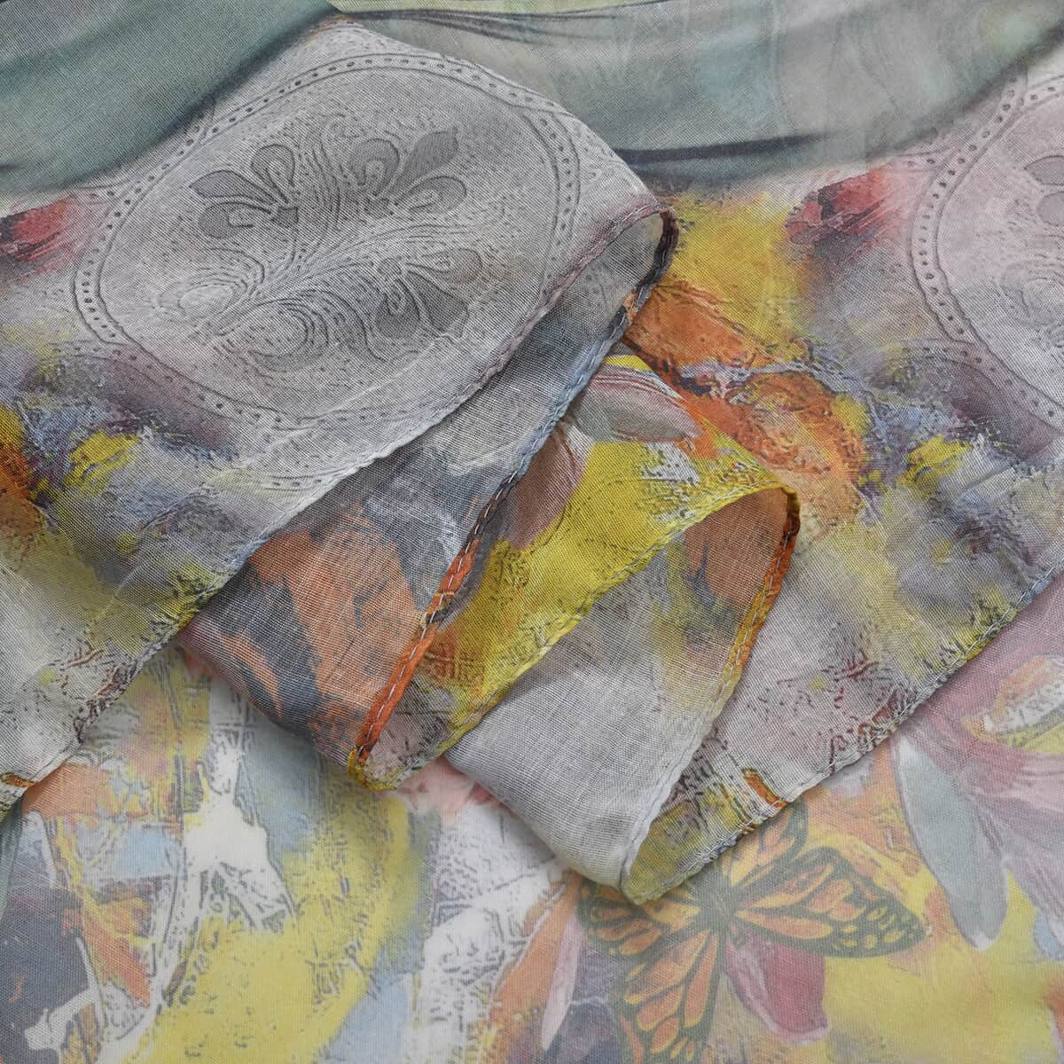 Set of 5 Beautiful Garden Pattern Polyester Scarves image number 3