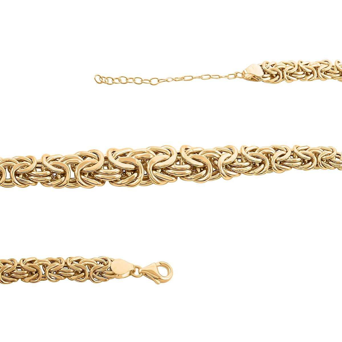 Grande Byzantine Italian 10K Yellow Gold 15mm Necklace 18-20 Inches 20.45 Grams image number 2