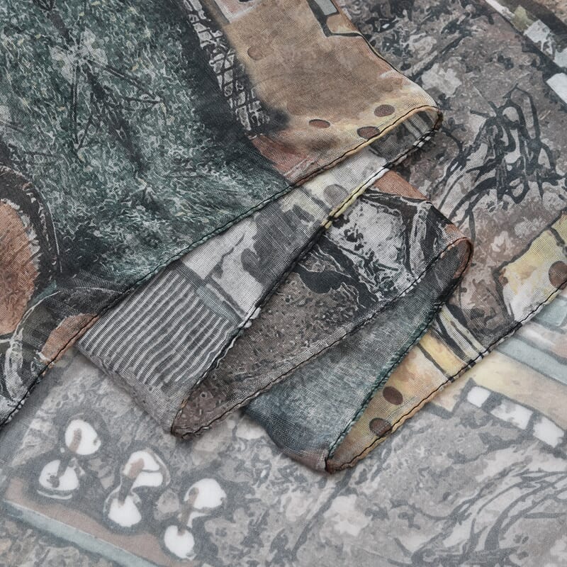 Set of 5 Abstract Art Pattern Polyester Scarves