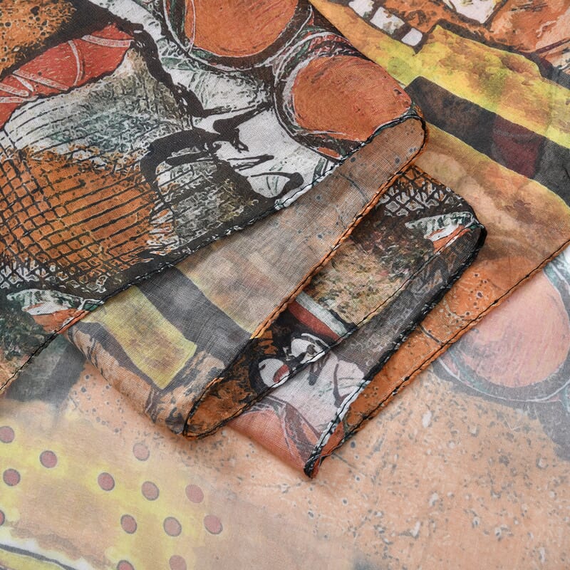 Set of 5 Abstract Art Pattern Polyester Scarves