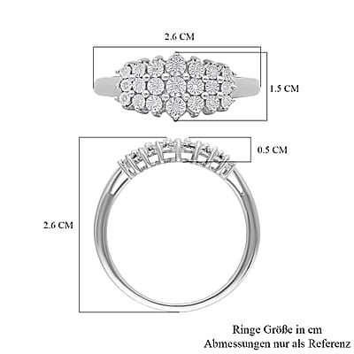 White Diamond Ring in Platinum Over Sterling Silver