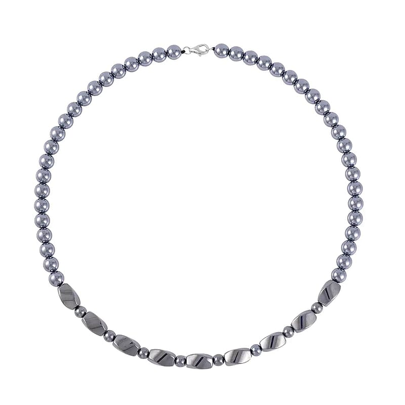 Terahertz 223.30 ctw Beaded Necklace, Terahertz Station Necklace, 20 Inch Necklace, Rhodium Over Sterling Silver Necklace, Terahertz Jewelry