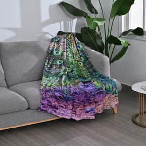 Homesmart Digital Print Peacock Dance Pattern Flannel Blanket (Microfiber)