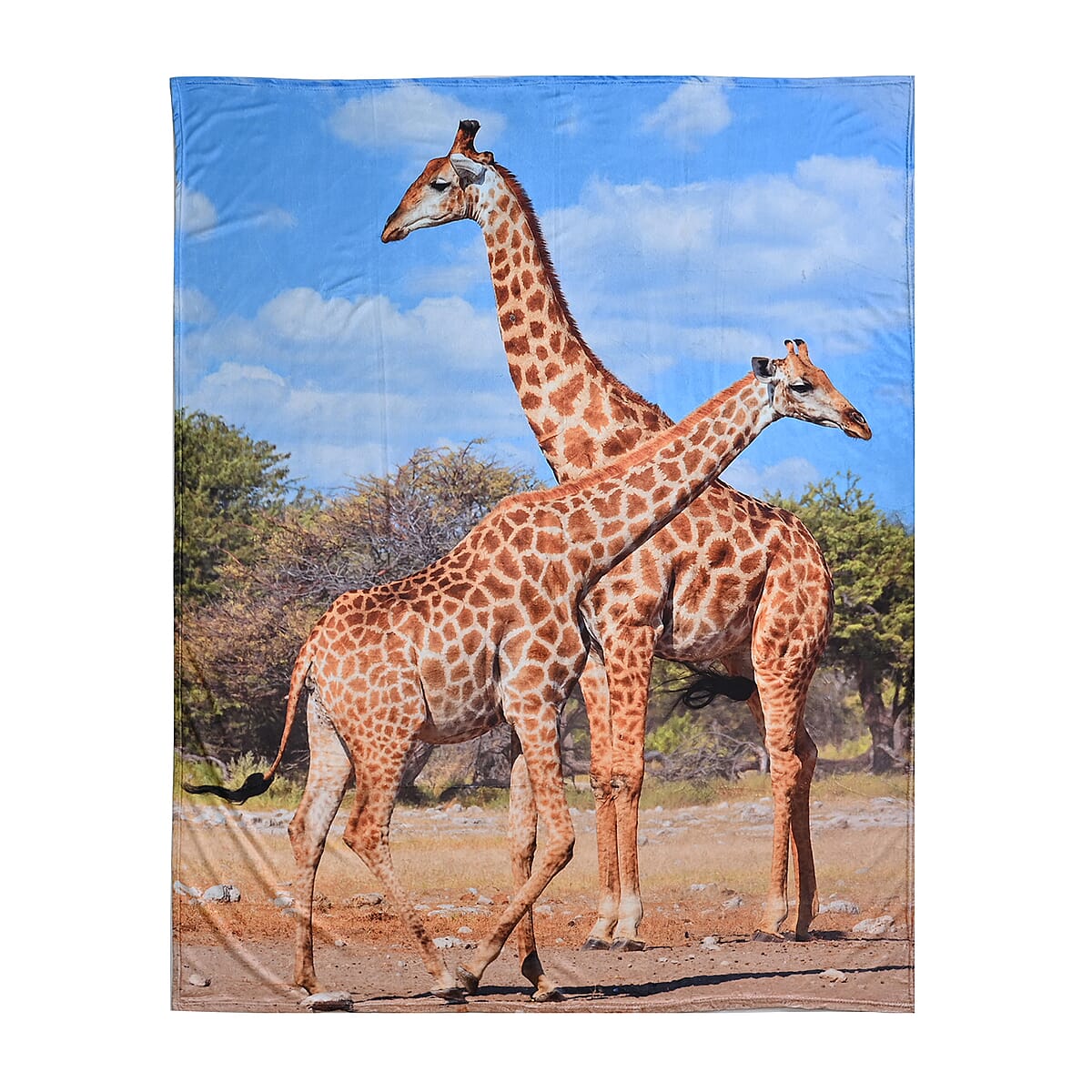 Homesmart Digital Print Giraffe Pattern Flannel Blanket (60x80) (Microfiber) image number 1
