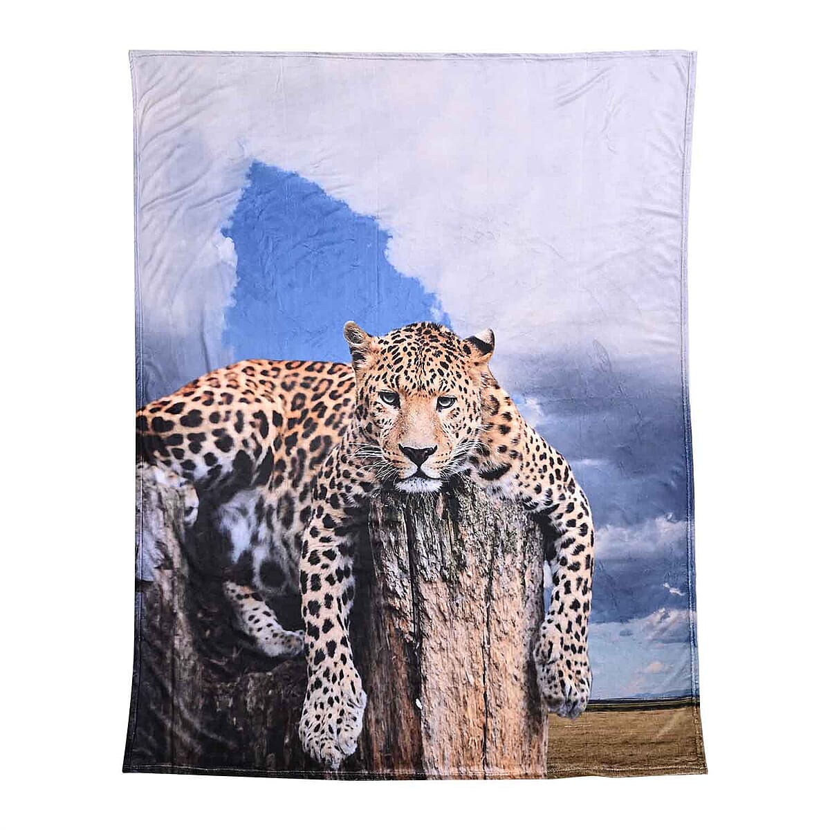 Homesmart Digital Print Leopard Pattern Flannel Blanket (Microfiber) image number 1