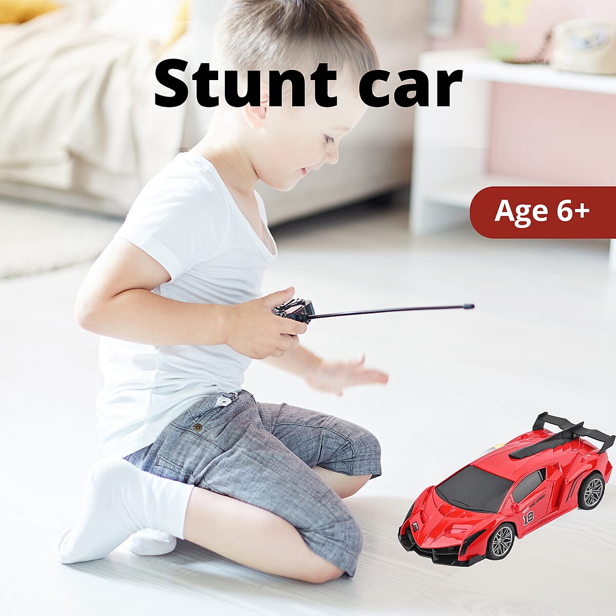 Red Rechargeable Spray Car with Remote Controller image number 1