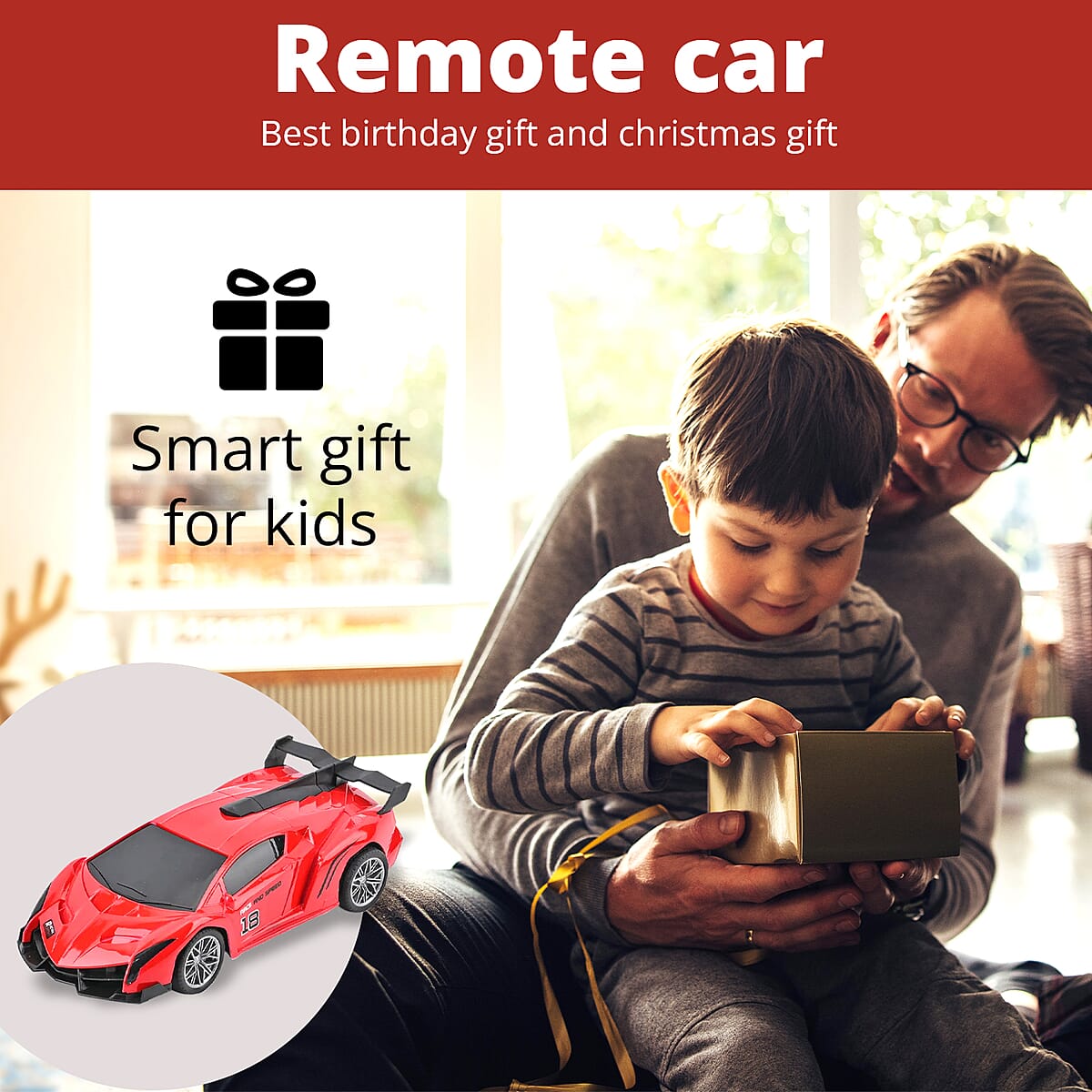 Red Rechargeable Spray Car with Remote Controller image number 3