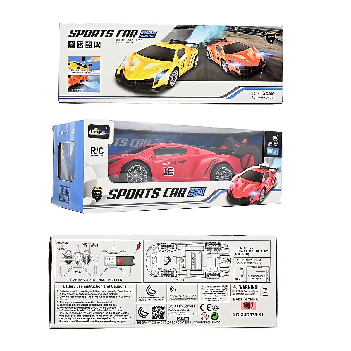 Red Rechargeable Spray Car with Remote Controller image number 6