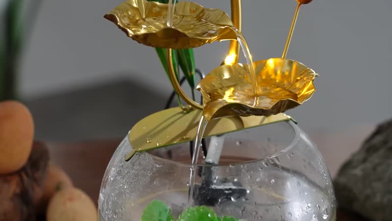 Lotus Bud and Leaves USB Water Fountain (6.45"x20")