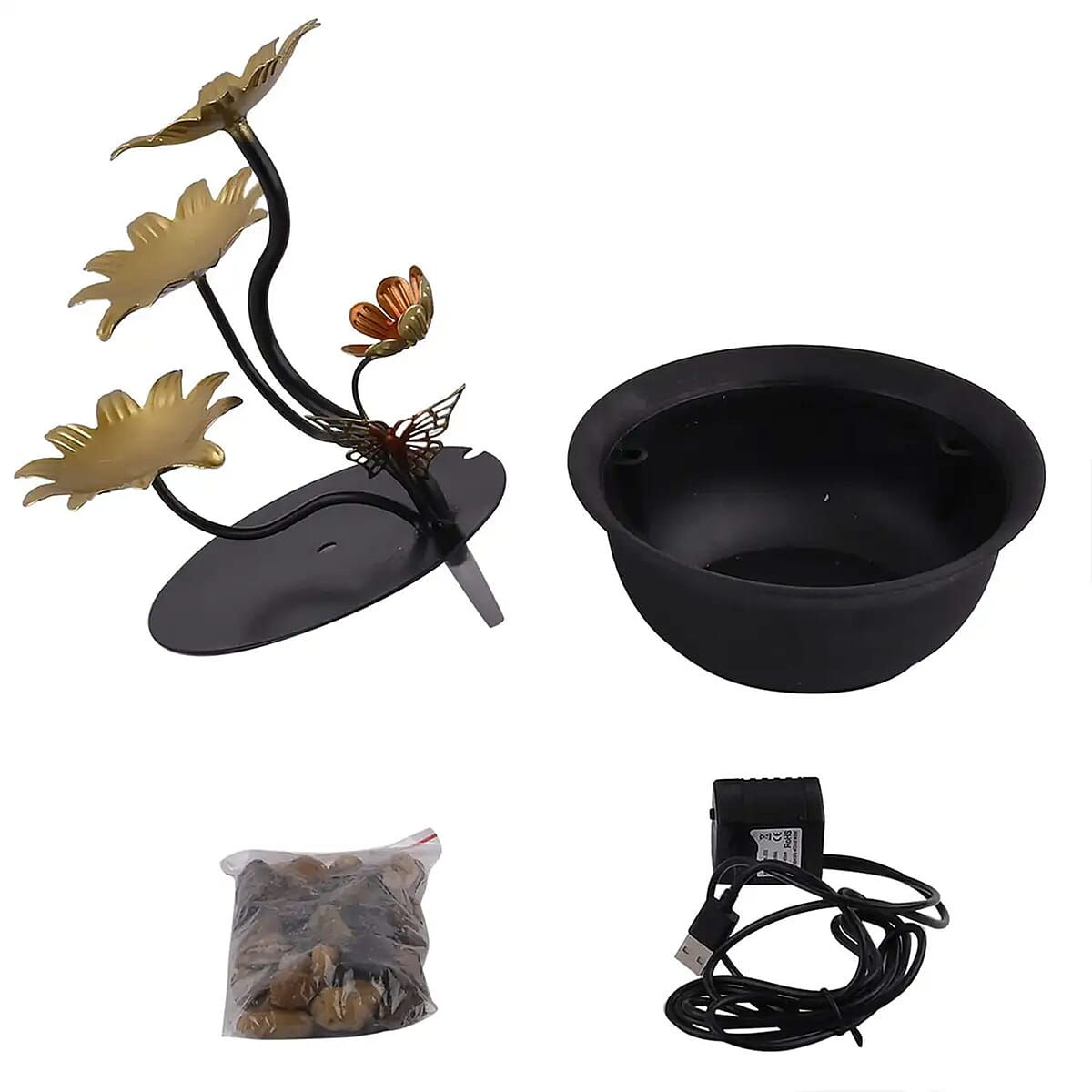 Butterfly and Leaves USB Water Fountain image number 0