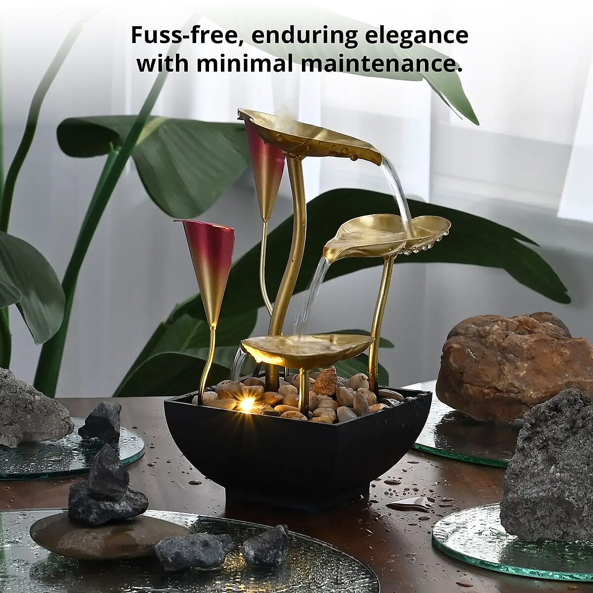 Flower and Leaves USB Water Fountain image number 1