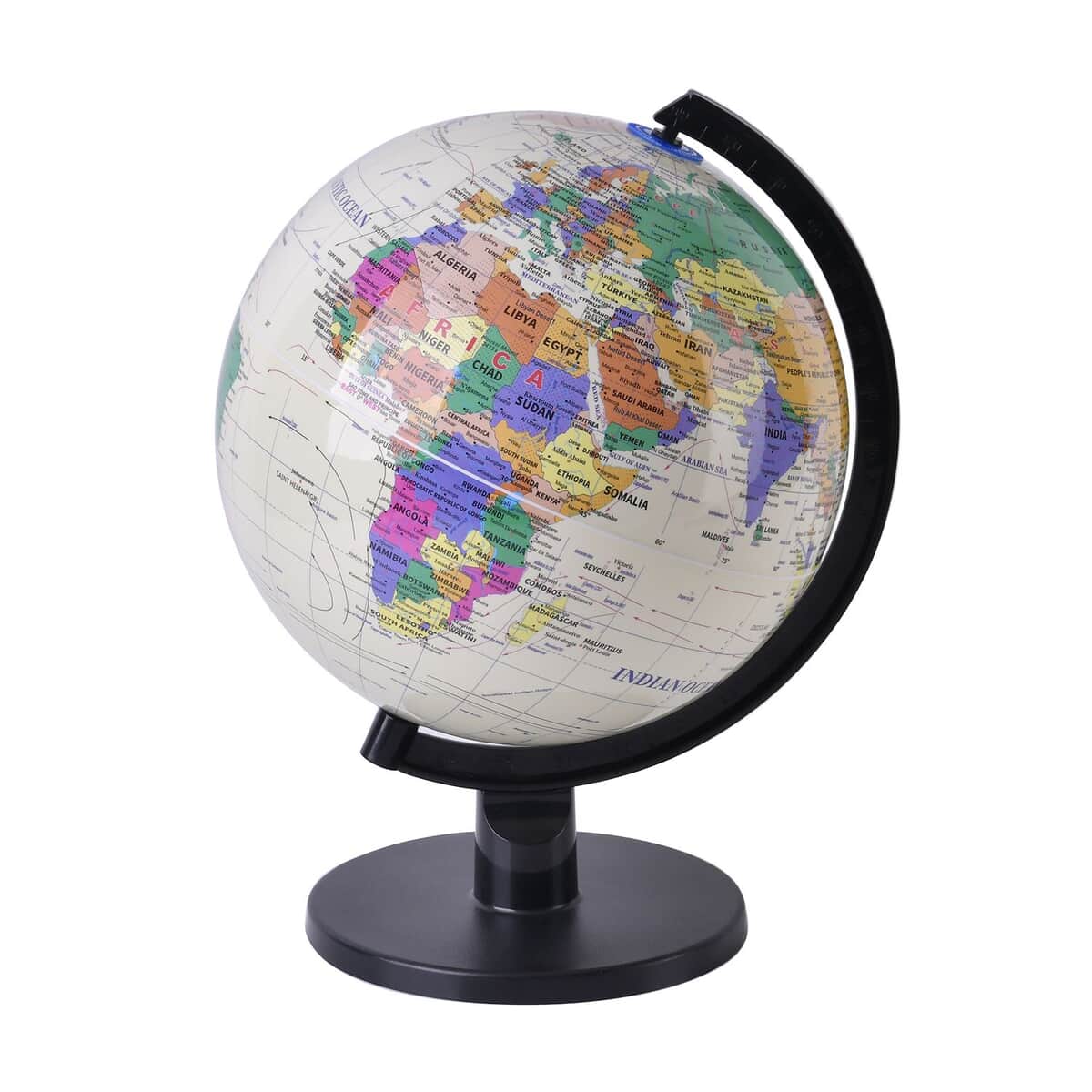360 Degree Revolving Map of World Painted Globe with Light (USB) -Beige image number 2