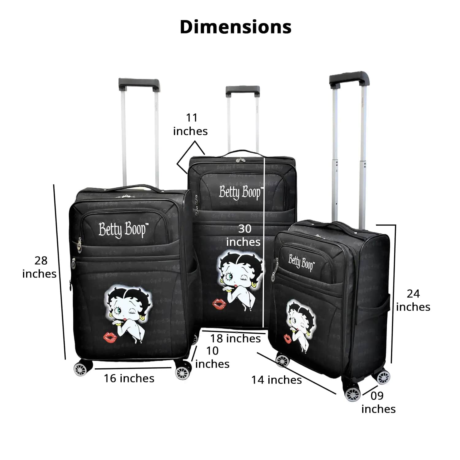 Betty boop store suitcase set