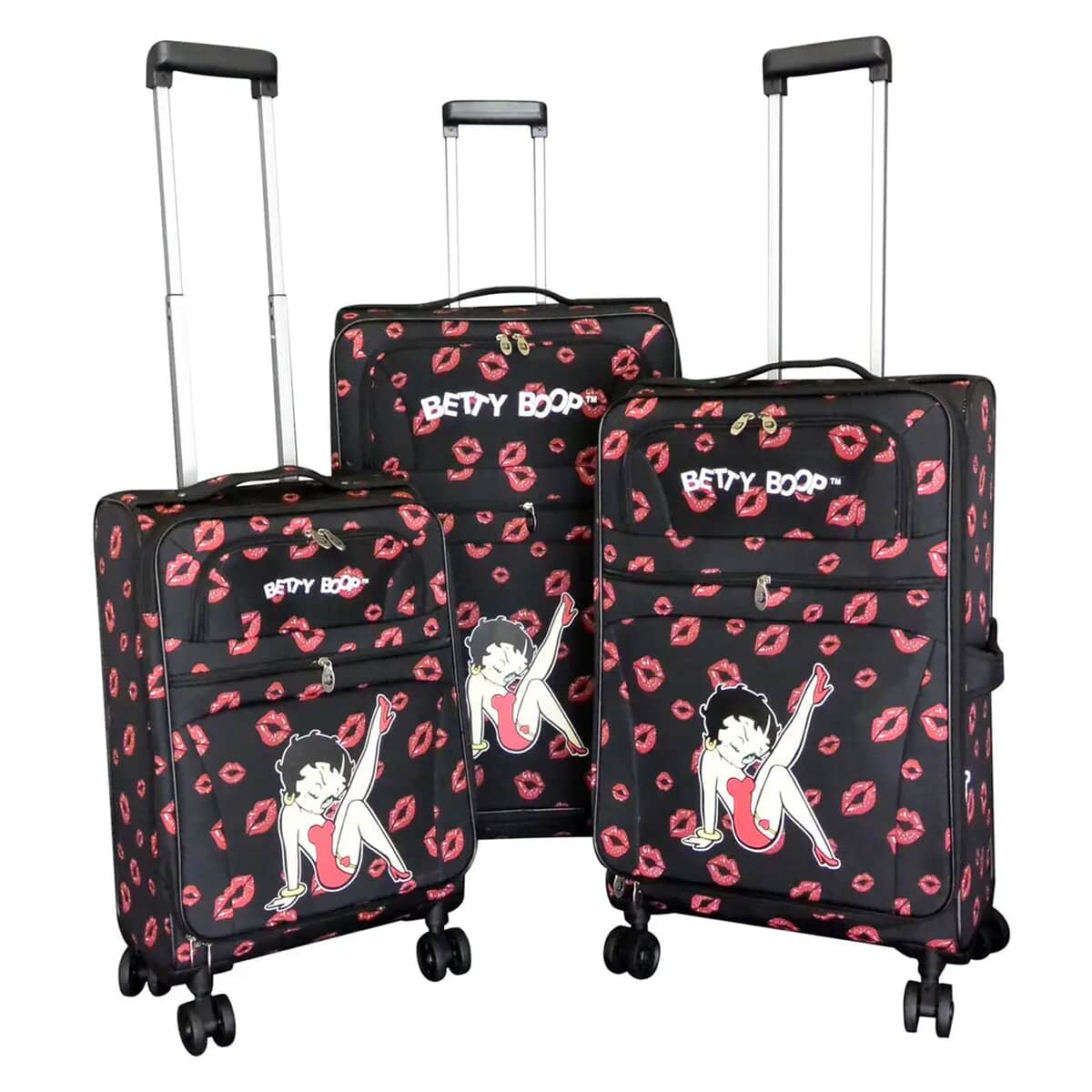 Betty Boop Black and Red Luggage Set, Luggage 3 Piece, Suitcase Set, 3 piece Luggage Set, Suitcase Set of 3 (30, 28, 24) image number 0