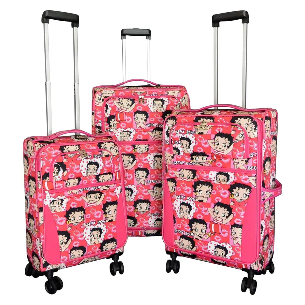 Betty Boop Pink Luggage Set, Luggage 3 Piece, Suitcase Set, 3 piece Luggage Set, Suitcase Set of 3 (30, 28, 24) image number 0