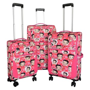 Betty Boop Pink Luggage Set, Luggage 3 Piece, Suitcase Set, 3 piece Luggage Set, Suitcase Set of 3 (30, 28, 24)