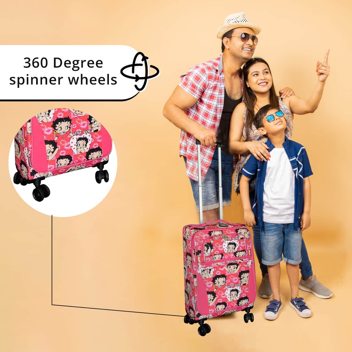 Betty Boop Pink Luggage Set, Luggage 3 Piece, Suitcase Set, 3 piece Luggage Set, Suitcase Set of 3 (30, 28, 24) image number 3