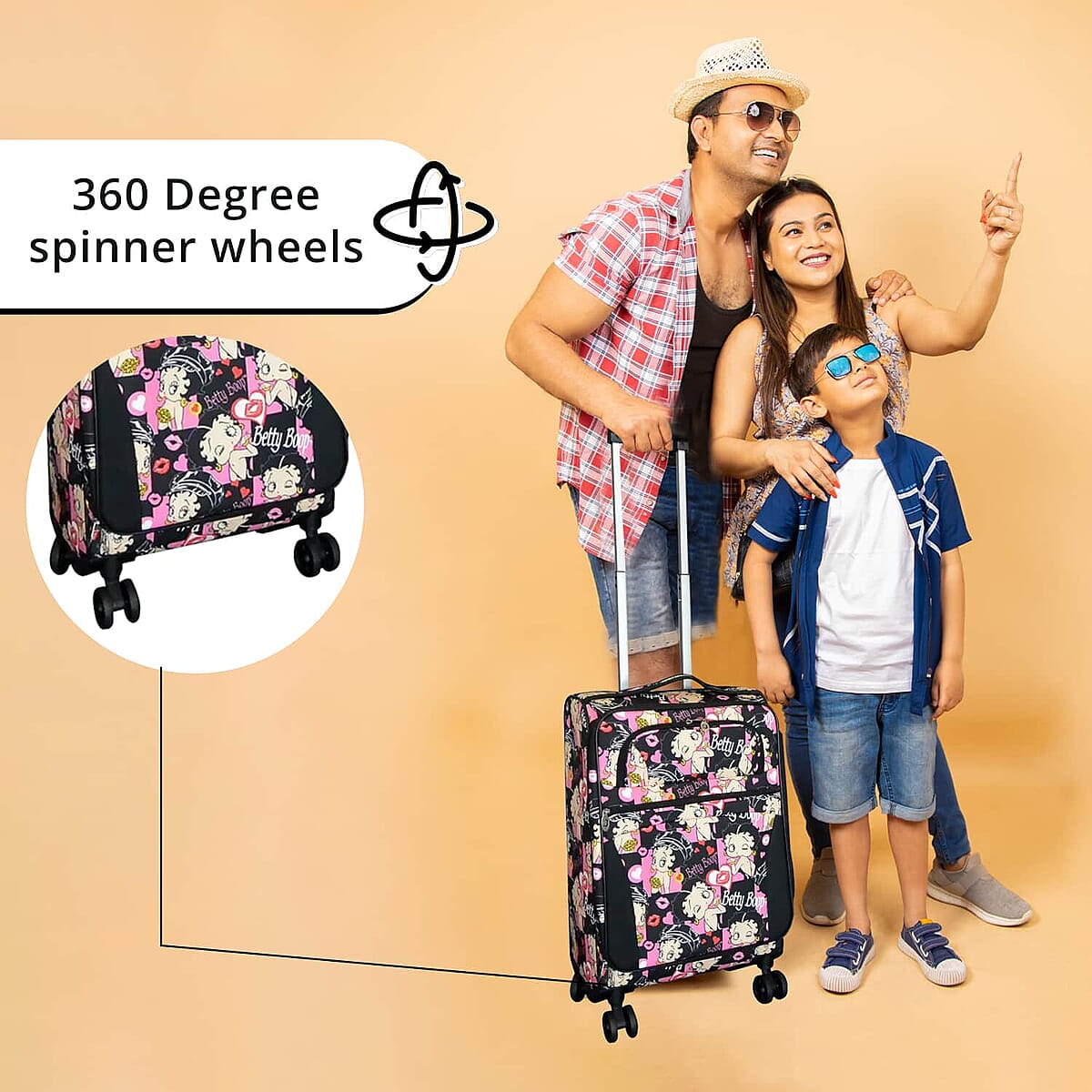Betty Boop Black and Pink Luggage Set, Luggage 3 Piece, Suitcase Set, 3 piece Luggage Set, Suitcase Set of 3 (30, 28, 24) image number 3