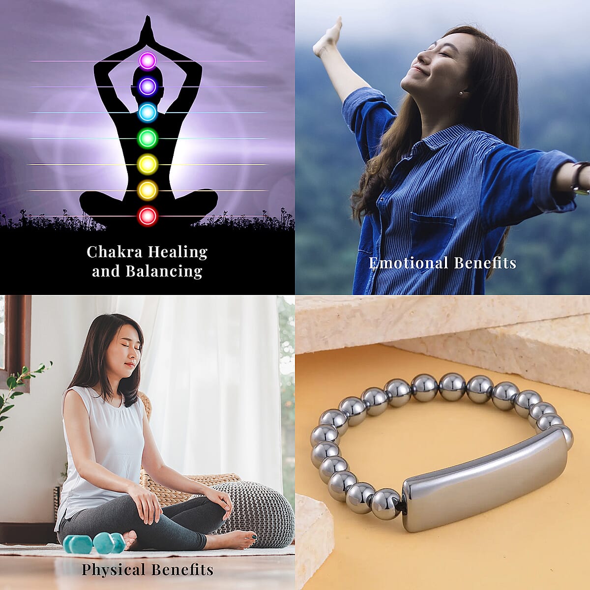Terahertz 106.45 ctw Beaded Stretchable Bracelet image number 2