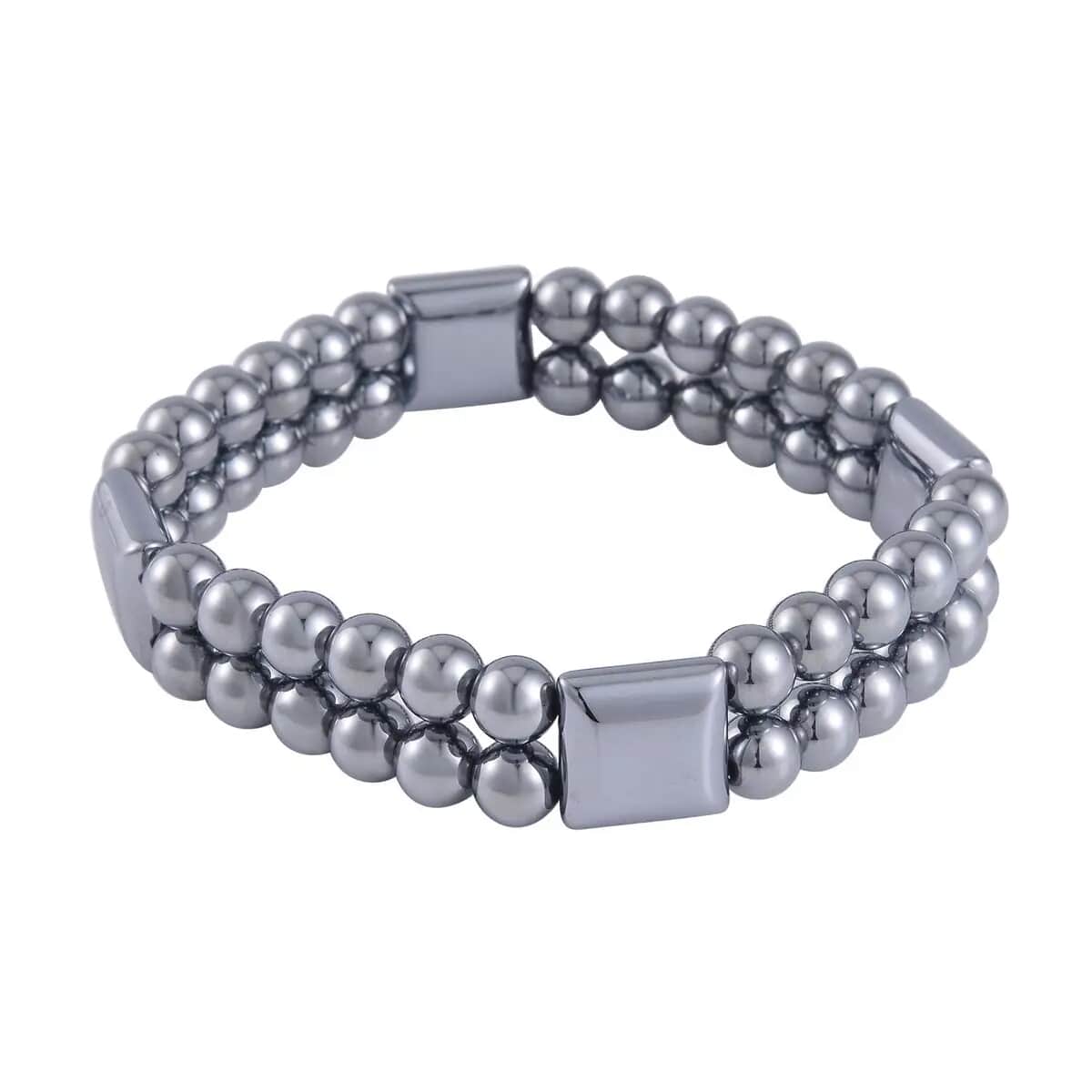 Terahertz 108.55 ctw Beaded Two Row Stretchable Bracelet image number 4