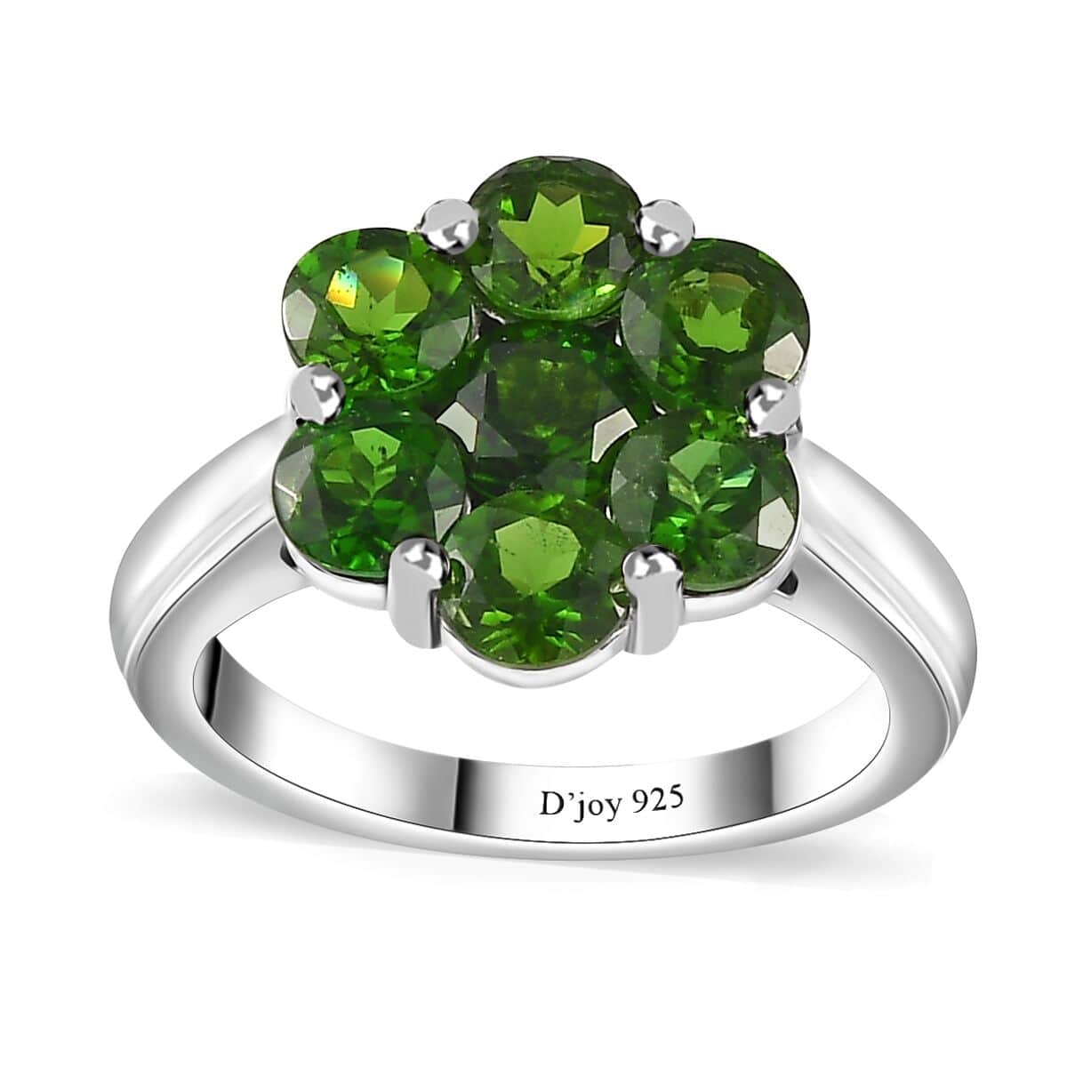 Chrome Diopside Floral Ring in Platinum Over Sterling Silver (Size 6.0) 3.10 ctw image number 0