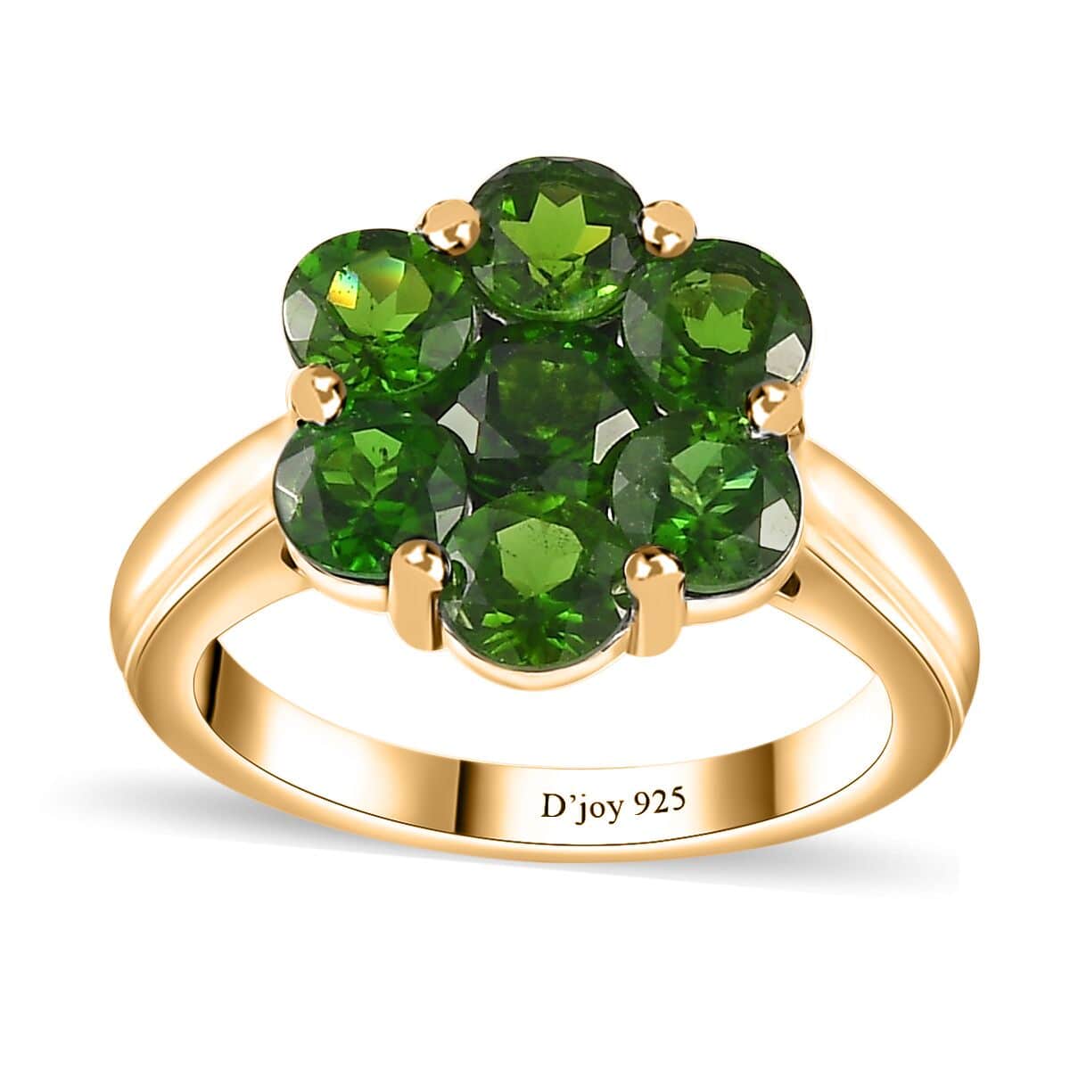 Chrome Diopside Floral Ring in Vermeil Yellow Gold Over Sterling Silver (Size 6.0) 3.10 ctw image number 0