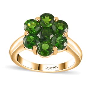 Chrome Diopside Floral Ring in Vermeil Yellow Gold Over Sterling Silver (Size 6.0) 3.10 ctw