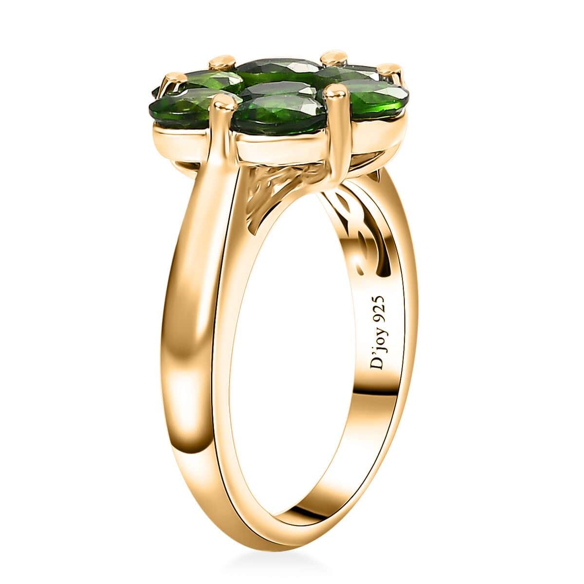 Chrome Diopside Floral Ring in Vermeil Yellow Gold Over Sterling Silver (Size 6.0) 3.10 ctw image number 3