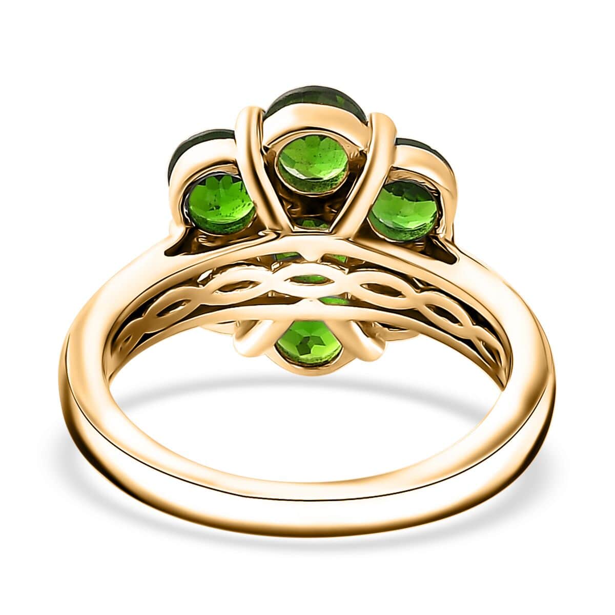 Chrome Diopside Floral Ring in Vermeil Yellow Gold Over Sterling Silver (Size 6.0) 3.10 ctw image number 4