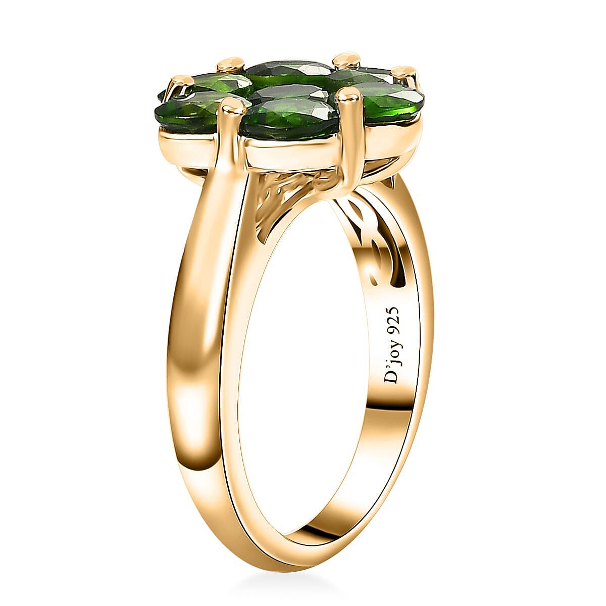 Chrome Diopside Floral Ring in Vermeil Yellow Gold Over Sterling Silver (Size 7.0) 3.10 ctw image number 3