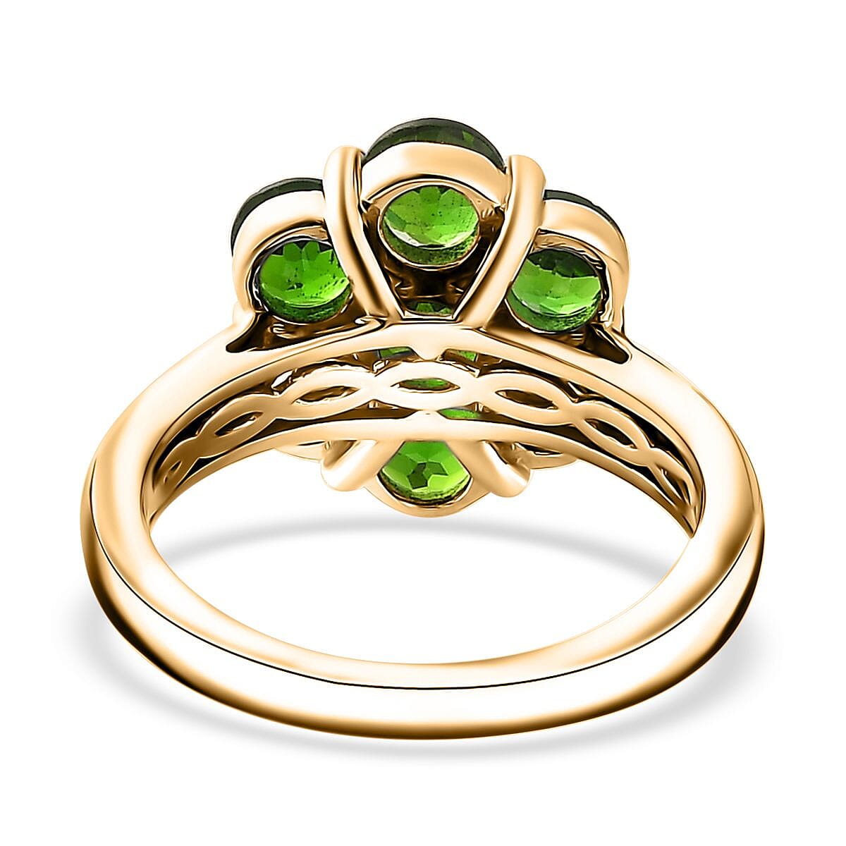 Chrome Diopside Floral Ring in Vermeil Yellow Gold Over Sterling Silver (Size 7.0) 3.10 ctw image number 4