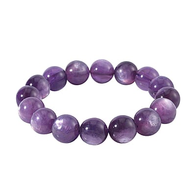 Brazilian Purple Lepidolite Beaded Stretch Bracelet, Stretchable Beads Bracelet, Lepidolite Bracelet, Adjustable Bracelet, Birthday Gifts 13-14mm 262.00 ctw