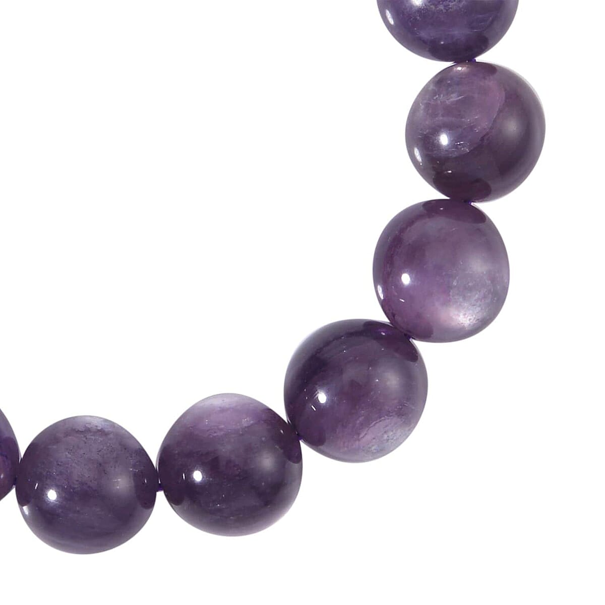 Brazilian Purple Lepidolite Beaded Stretch Bracelet, Stretchable Beads Bracelet, Lepidolite Bracelet, Adjustable Bracelet, Birthday Gifts 13-14mm 262.00 ctw image number 4