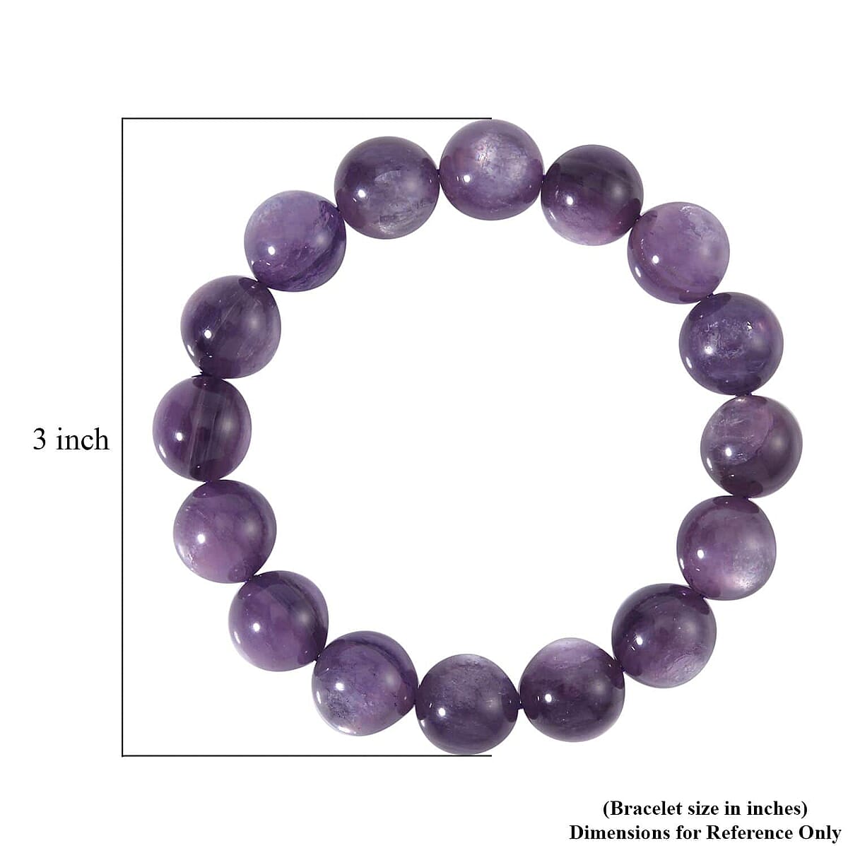 Brazilian Purple Lepidolite Beaded Stretch Bracelet, Stretchable Beads Bracelet, Lepidolite Bracelet, Adjustable Bracelet, Birthday Gifts 13-14mm 262.00 ctw image number 5