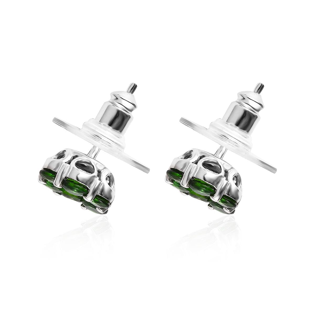 Chrome Diopside Floral Stud Earrings in Platinum Over Sterling Silver 2.00 ctw image number 3