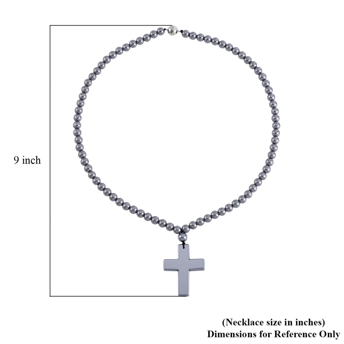 Terahertz 166.00 ctw Pendant with Beaded Necklace, Cross Pendant with Beads Necklace, 20 Inch Necklace, Rhodium Over Sterling Silver Necklace image number 5