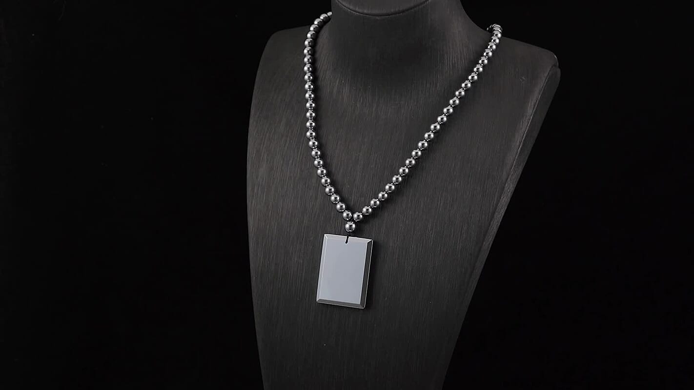 Terahertz Qilin Pendant with Beaded Necklace 20 Inches in Rhodium Over Sterling Silver 327.60 ctw