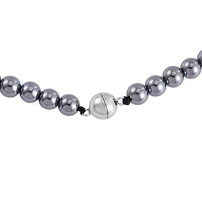 Terahertz 208.60 ctw Pendant with Beaded Necklace, Bar Pendant with Beads Necklace, 20 Inch Necklace, Rhodium Over Sterling Silver Necklace