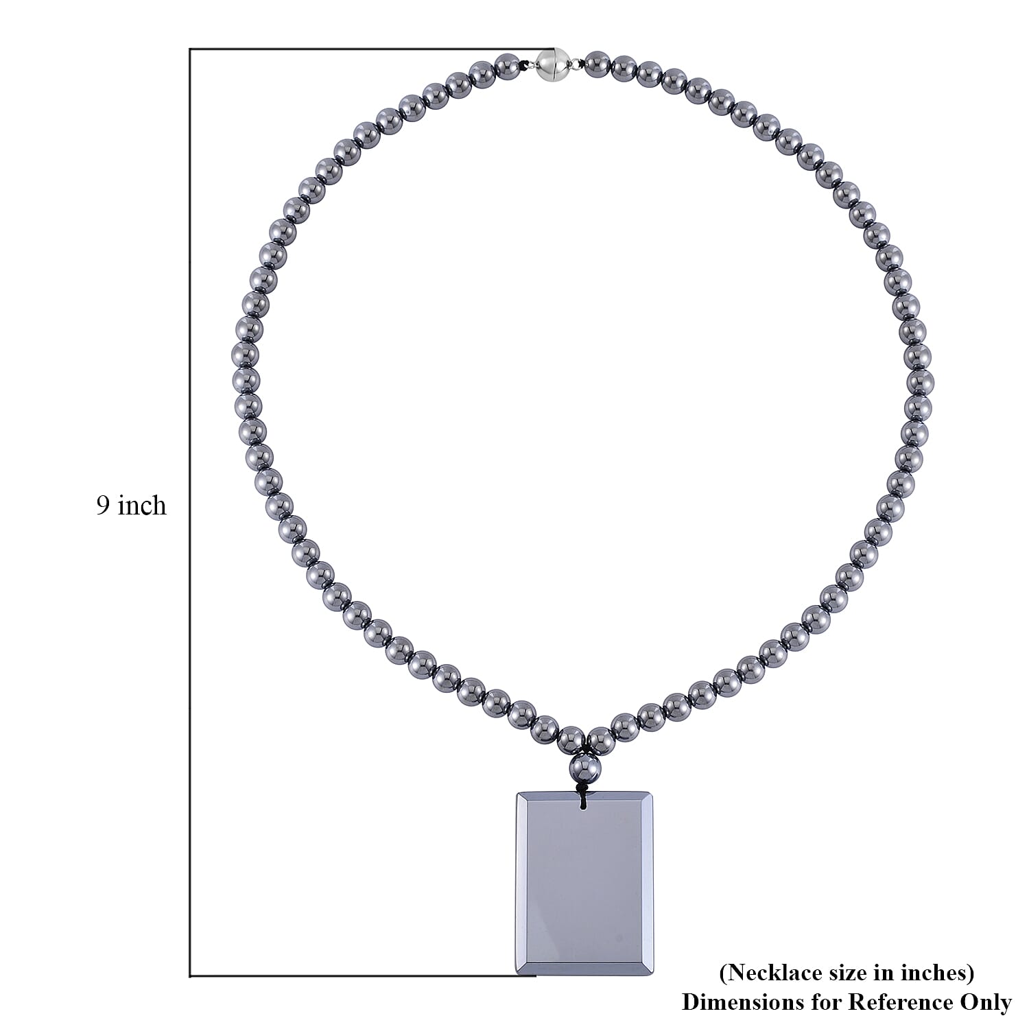 Terahertz 208.60 ctw Pendant with Beaded Necklace, Bar Pendant with Beads Necklace, 20 Inch Necklace, Rhodium Over Sterling Silver Necklace