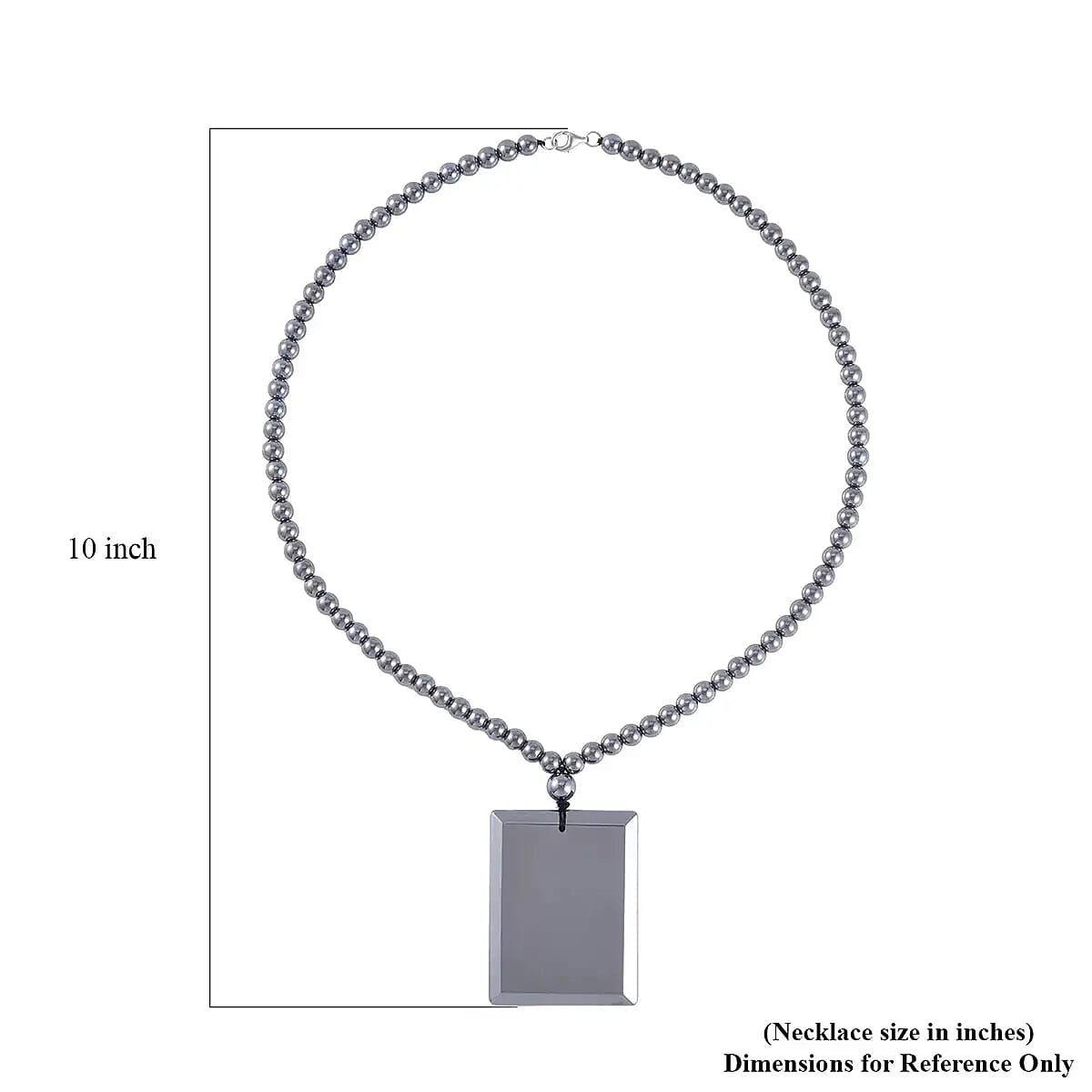 Terahertz 208.60 ctw Pendant with Beaded Necklace, Bar Pendant with Beads Necklace, 20 Inch Necklace, Rhodium Over Sterling Silver Necklace