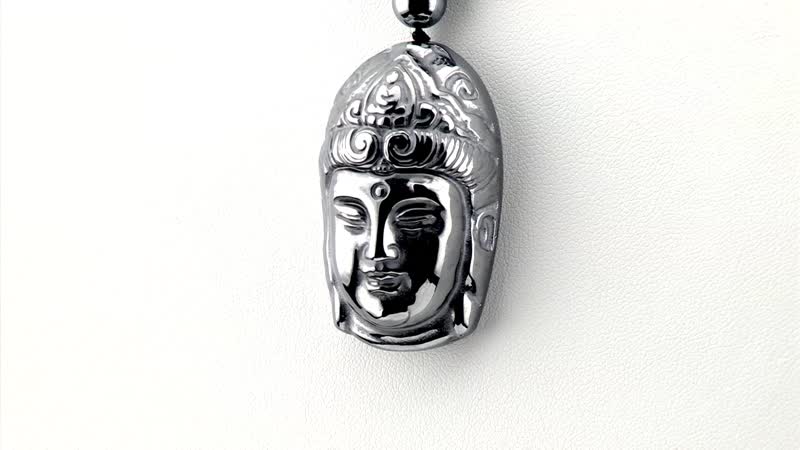 Terahertz Qilin Pendant with Beaded Necklace 20 Inches in Rhodium Over Sterling Silver 327.60 ctw