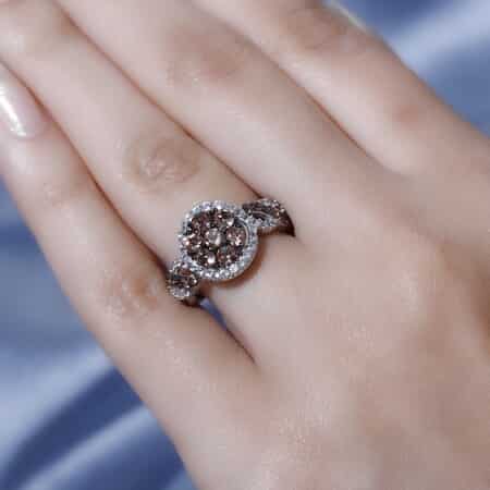 0.15 Carat (ctw) 14 ct White Gold Noble Cut Diamond Star Shaped 5 Stone  Ladies Bridal Engagement Ring