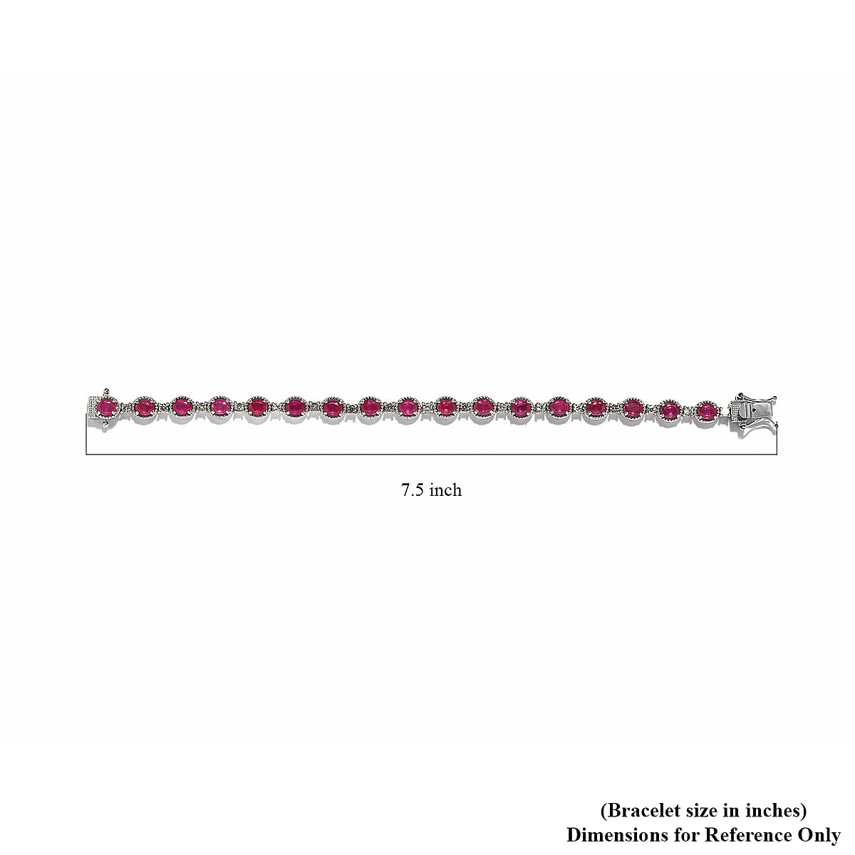 Niassa Ruby (FF) and White Zircon Bracelet in Platinum Over Sterling Silver (7.25 In) 11.75 ctw image number 4