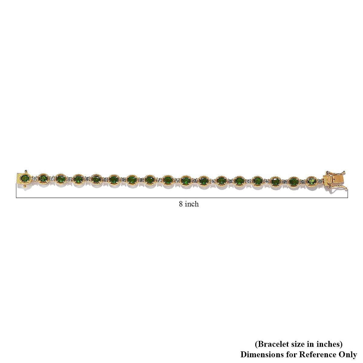Chrome Diopside and White Zircon Bracelet in Vermeil Yellow Gold Over Sterling Silver (7.25 In) 7.25 ctw image number 4