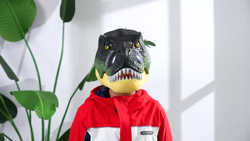 Gray Sound and Eye Lights Electric Dinosaur Mask (10.23"x8.26"x7.87")
