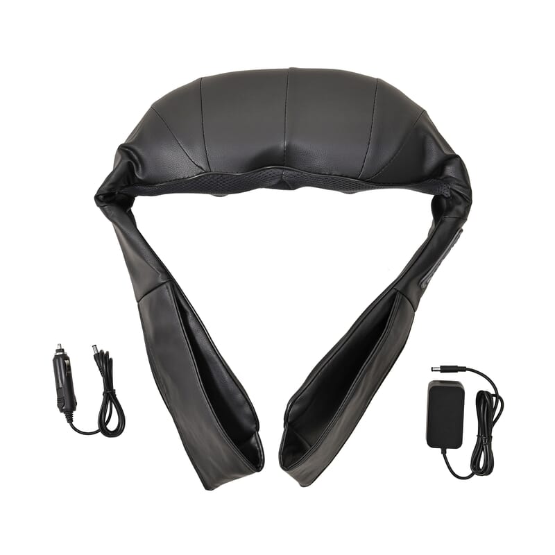 Soulsmart Black Faux Leather Shiatsu 3D Kneading Neck Massager